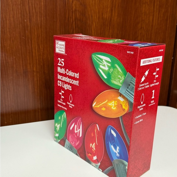 25 Multi-Colored Incandescent C9 string Lights Large bulbs - Picture 6 of 11